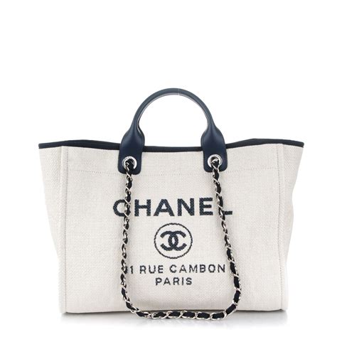 chanel deauville tote large size replica|chanel large tote bag price.